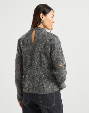 Джемпер Frosty Embroidery Свинцовый Женщина - Brunello Cucinelli