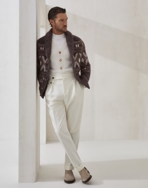 Cardigan mit Knöpfen aus Metall Braun Herren - Brunello Cucinelli