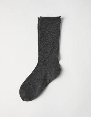 Cashmere knit socks Anthracite Woman - Brunello Cucinelli