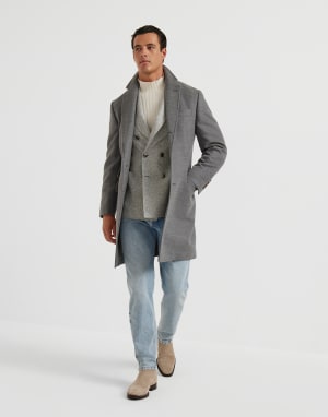 Prince of Wales deconstructed blazer Light Grey Man - Brunello Cucinelli