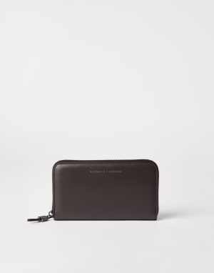 Кошелек из телячьей кожи с цепочкой Мониль Темный Шоколад Женщина - Brunello Cucinelli