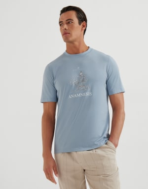 Jersey T-shirt Azure Man - Brunello Cucinelli