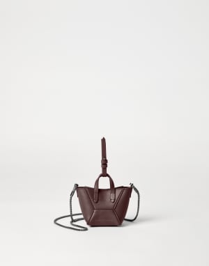 Calfskin BC Duo micro bag Burgundy Woman - Brunello Cucinelli