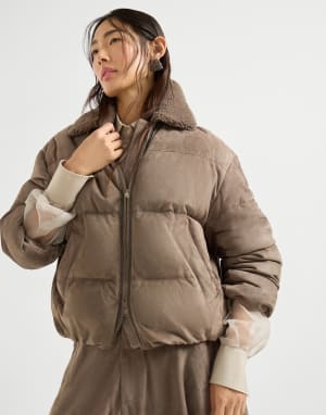 Plumífero de piel de ante Barro Mujer - Brunello Cucinelli