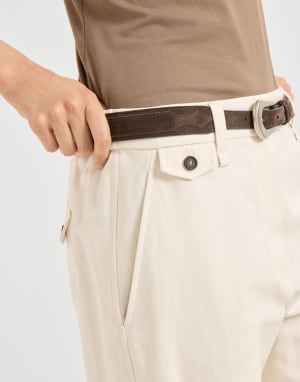 Pantalón Chino Crop Panamá Mujer - Brunello Cucinelli