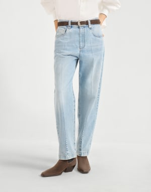 美品　ブルネロクチネリ　デニムパンツ　モニーレ　レザータグ　ジーンズ　I40 美品 ブルネロクチネリ デニムパンツ モニーレ レザータグ