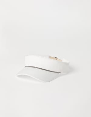 Nylon visor with monili White Woman - Brunello Cucinelli