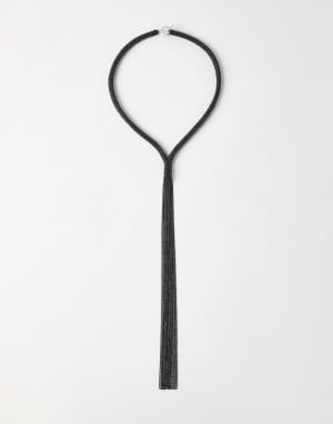 Ожерелье Tie из цепочки Мониль Чёрный Женщина - Brunello Cucinelli