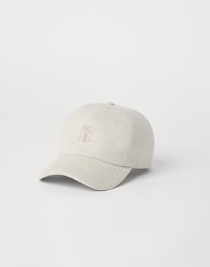 Baseballkappe mit gesticktem Logo Hellbeige Damen - Brunello Cucinelli