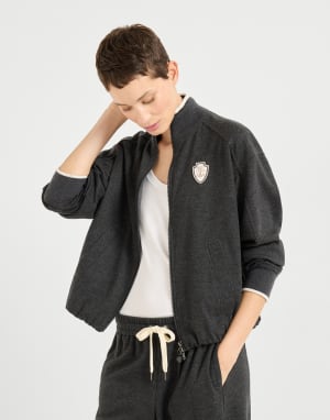 Double jersey sweatshirt Dark Grey Woman - Brunello Cucinelli