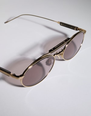 Lunettes de soleil en titane et corne Or Lunettes - Brunello Cucinelli