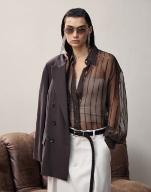 Lunettes de soleil en titane et corne Or Lunettes - Brunello Cucinelli