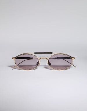 Sonnenbrille aus Titan und Horn Gold Brillen - Brunello Cucinelli