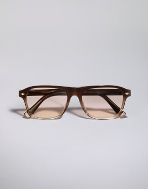 Rectangular acetate frame Brown Fade Eyewear - Brunello Cucinelli