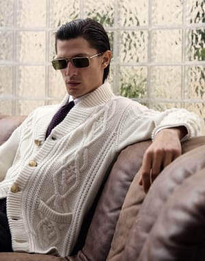 18k gold-plated frame with clip-on Gold Eyewear - Brunello Cucinelli