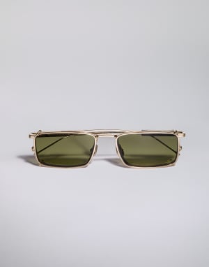 18k gold-plated frame with clip-on Gold Eyewear - Brunello Cucinelli