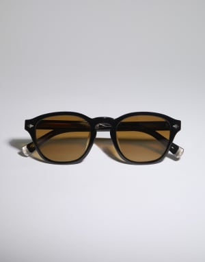 Round acetate sunglasses Black Eyewear - Brunello Cucinelli
