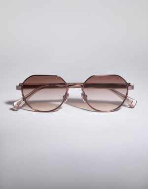 Geometric titanium frame Rose Gold Eyewear - Brunello Cucinelli
