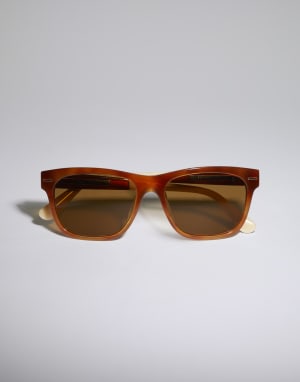 Rectangular acetate sunglasses Havana / Panama Eyewear - Brunello Cucinelli