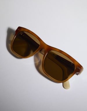 Rectangular acetate sunglasses Havana / Panama Eyewear - Brunello Cucinelli