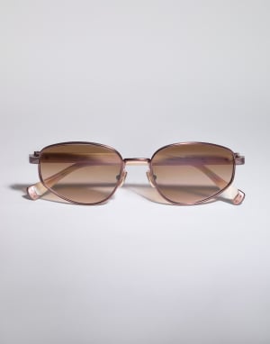 Geometric titanium sunglasses Bronze / Panama Eyewear - Brunello Cucinelli
