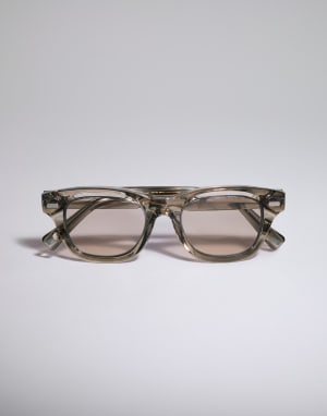 Squared acetate frame Taupe Smoke Eyewear - Brunello Cucinelli