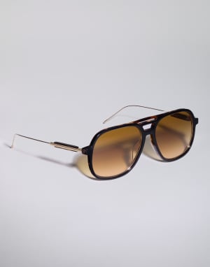 Lunettes de soleil plaqué or 18 carats Noir Lunettes - Brunello Cucinelli