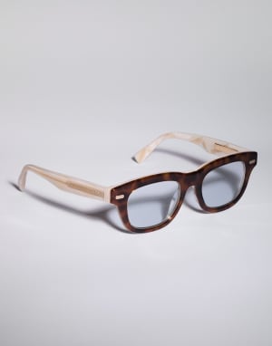 Lunettes en acétate et plaqué or 18 carats Havane / Panama Lunettes - Brunello Cucinelli