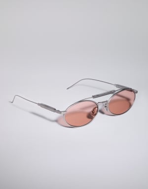 Lunettes de soleil en titane Argent Satiné Lunettes - Brunello Cucinelli