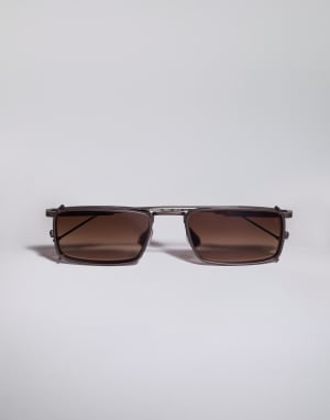 Titanium frame with clip-on Chocolate Eyewear - Brunello Cucinelli