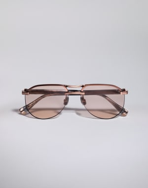 Carlito B. rose gold-plated frame Anthracite Eyewear - Brunello Cucinelli