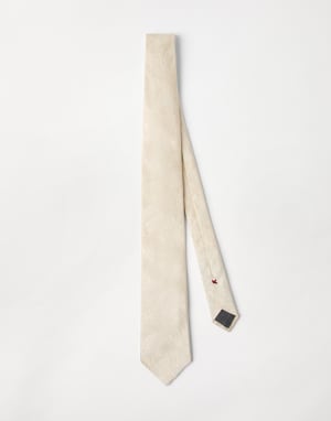 Cravate en soie avec dessin Panama Homme - Brunello Cucinelli