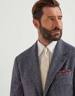 Cravate en soie avec dessin Panama Homme - Brunello Cucinelli