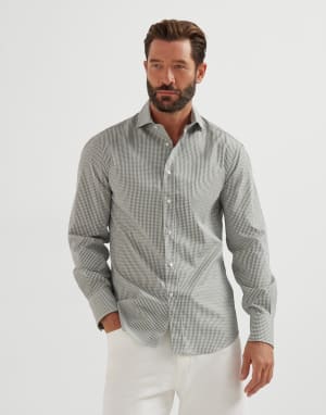 Check shirt Khaki Man - Brunello Cucinelli