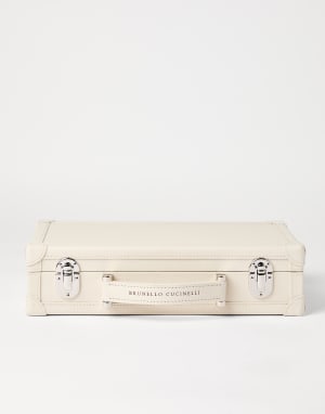 Calfskin glasses organizer Light Grey Man - Brunello Cucinelli