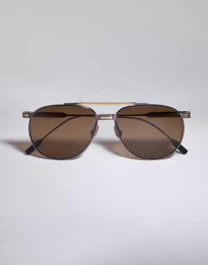 Goldcraft 1978 sunglasses with gold Matte Grey / Gold Eyewear - Brunello Cucinelli