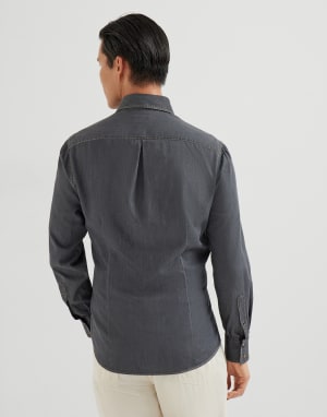 Spread collar shirt Anthracite Man - Brunello Cucinelli