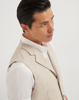 Weste aus Köper Hellbeige Herren - Brunello Cucinelli