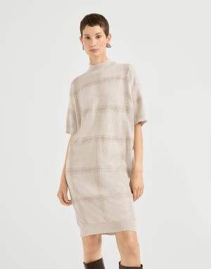 Vestido Dazzling Embroidery Beige Mujer - Brunello Cucinelli