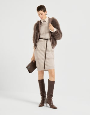 Dazzling Embroidery dress Beige Woman - Brunello Cucinelli