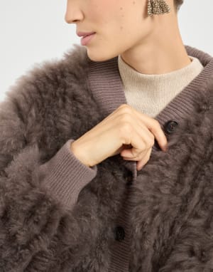 Кардиган Cozy Shearling Шоколадный Женщина - Brunello Cucinelli