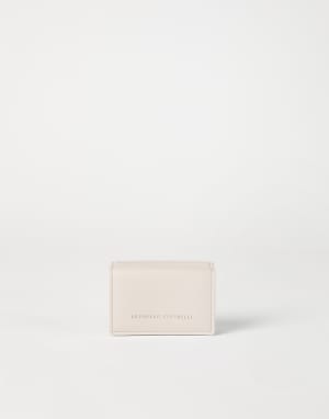 Leather trifold wallet Ivory Woman - Brunello Cucinelli