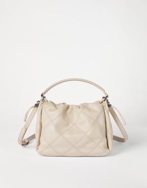 Small Nappa Bucket Mellow bag Ivory Woman - Brunello Cucinelli