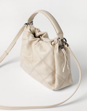 Small Nappa Bucket Mellow bag Ivory Woman - Brunello Cucinelli