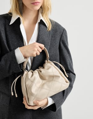 Small Nappa Bucket Mellow bag Ivory Woman - Brunello Cucinelli