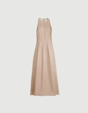 Sparkling twill dress Antique Pink Woman - Brunello Cucinelli