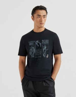 T-shirt in jersey Nero Uomo - Brunello Cucinelli