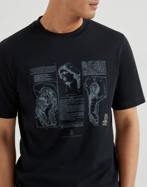 T-shirt in jersey Nero Uomo - Brunello Cucinelli
