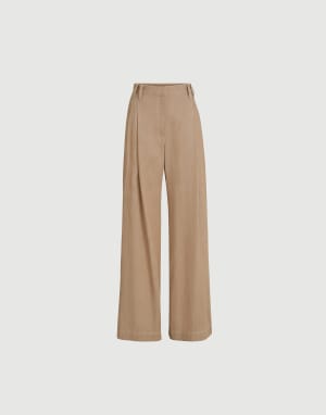 Pantalone Wide Smart Deserto Donna - Brunello Cucinelli