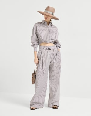 Pantalone Loose Track Bordeaux Donna - Brunello Cucinelli